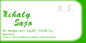 mihaly sajo business card